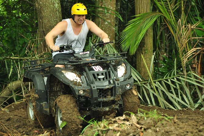 Bali ATV Ride tour Ubud - Crossing the River, Tunnel, and Waterfall Route