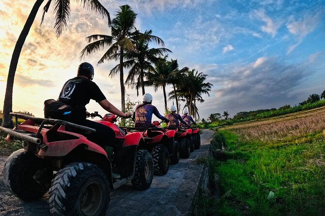 Bali ATV Ride Ubud Waterfall, Ricefield,River,Barong Cave, Lunch - A muddy route through Singapadu village