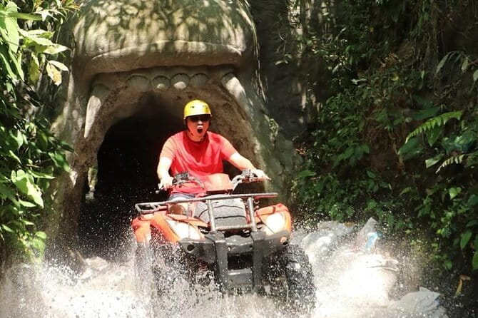 Bali ATV Ride Ubud Waterfall,RiceField,River,Kingkong-Temple cave - A muddy ATV route through Singapadu village