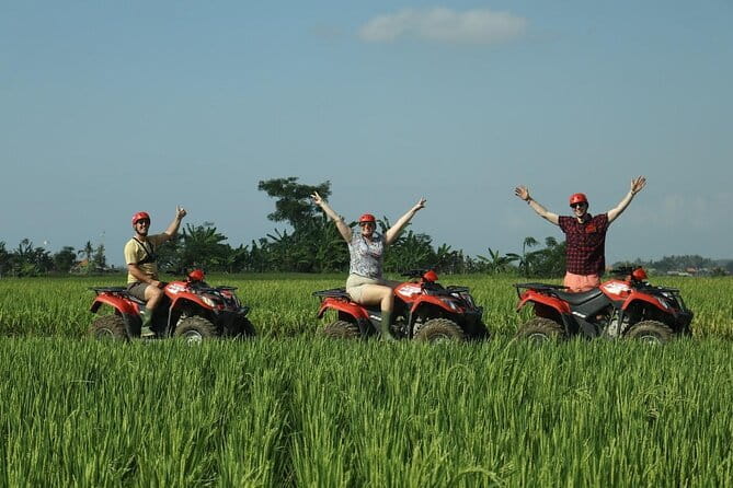 Bali ATV Ride Ubud Waterfall,RiceField,River,Kingkong-Temple cave - From rice fields to river crossings