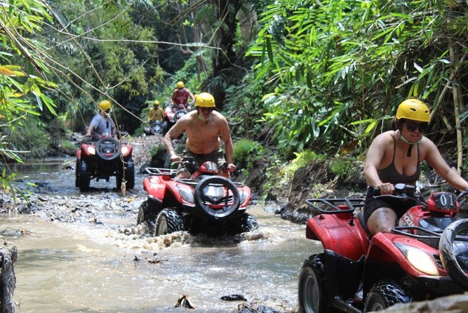 Bali Atv Riding through Cave and Waterfall - Learning the 250cc ATV before the rough tracks