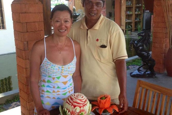 Bali Fruit Carving Class - Rice field views and a traditional snack
