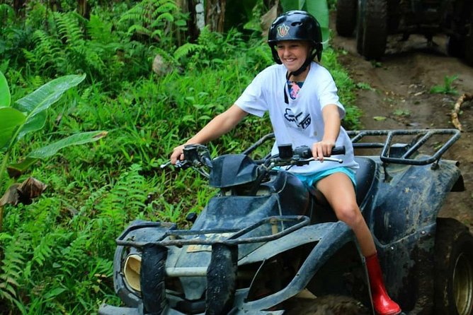 Bali Quad bike ATV passing through Waterfall, Cave & Rice fields - Practice before you hit the rough track