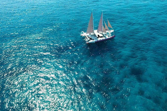 Full day Lembongan Island Catamaran Cruise with BBQ Lunch - Sailing from Bali toward Nusa Lembongan