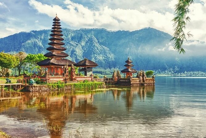 North Bali Hidden Gems Tour Ulun Danu Temple Twin Lakes Waterfall - The Twin Lakes viewpoint and its mountain views