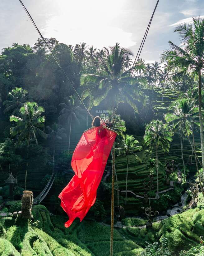 Ubud: Alas Harum Day-Pass, Swing, Sky Bike & Flying Fox - Pedaling the 15-meter Sky Bike