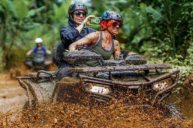 Ubud ATV Alasan Adventure Waterfall Gorilla Cave & Cretya Pool - Jungle trails, rice paddies, and muddy paths