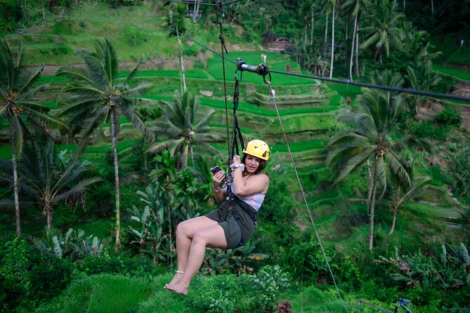 Ubud Half Day Zipline and Jungle Swing - The rice terraces from above