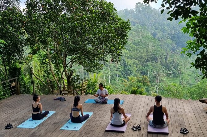 Ubud yoga, rice terrace walk and floating Breakfast tour - Starting with yoga instead of a rushed sightseeing stop